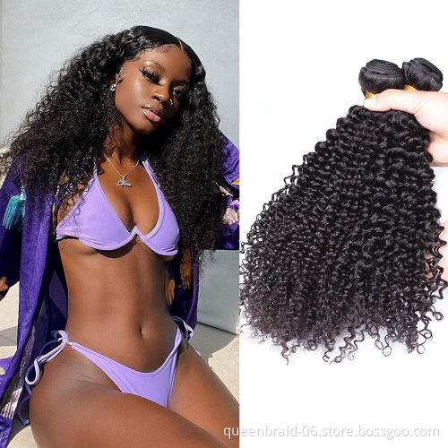 Brazilian Kinky Curly Hair Bundles 100% Human Hair Weave 3/4 Bundles Natural Black Curly Human Hair Extensions